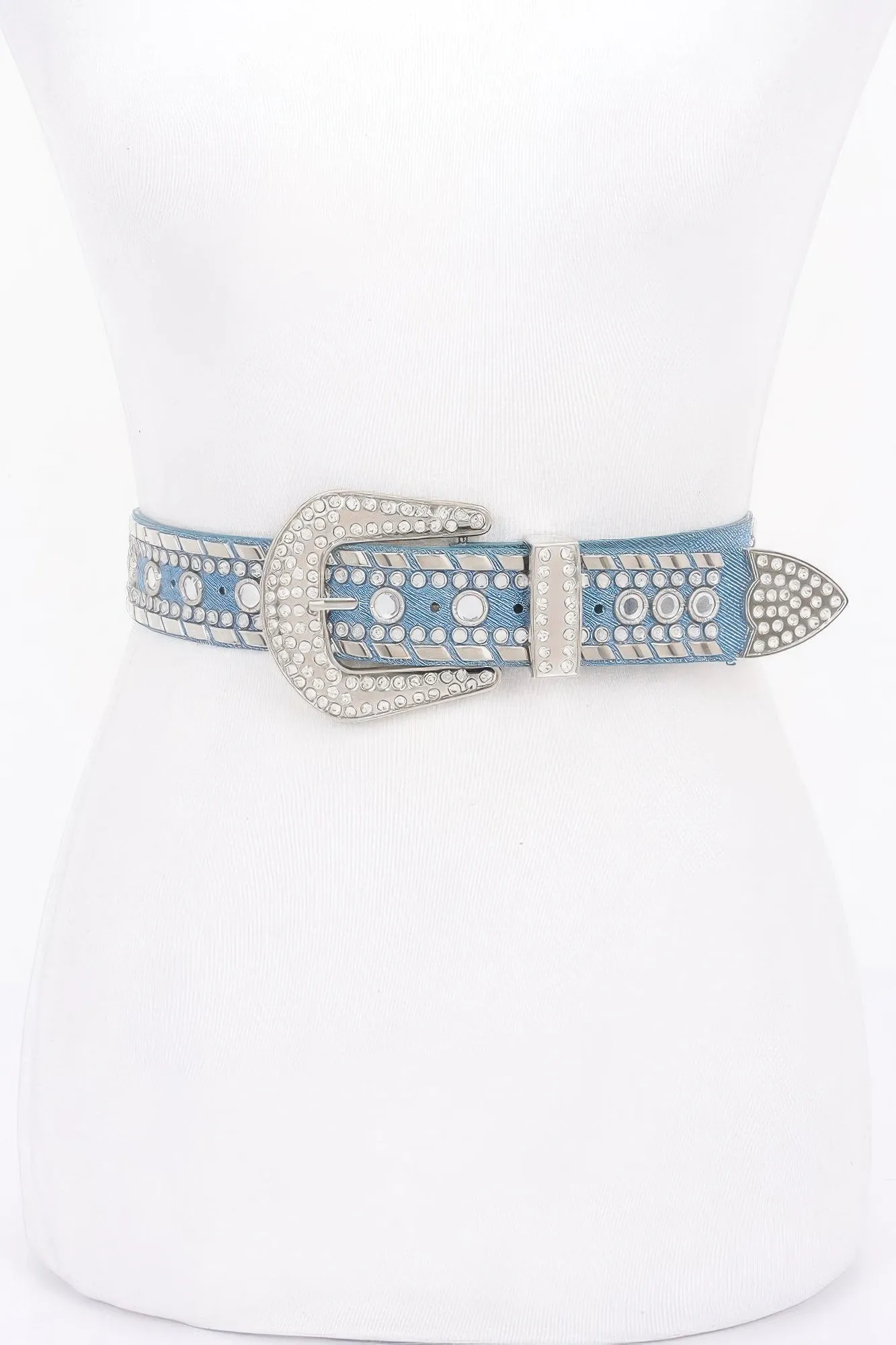 Rhinestone Metal Studded Multi Metal Belt sold by Unique Kulture