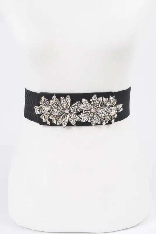 Ab Stone Flower Elastic Belt made by C.C