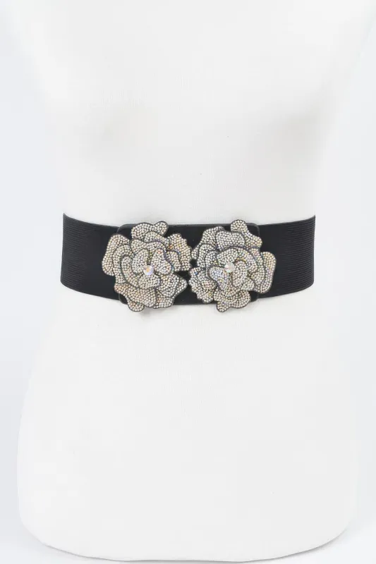 Ab Stone Flower Elastic Belt made by C.C
