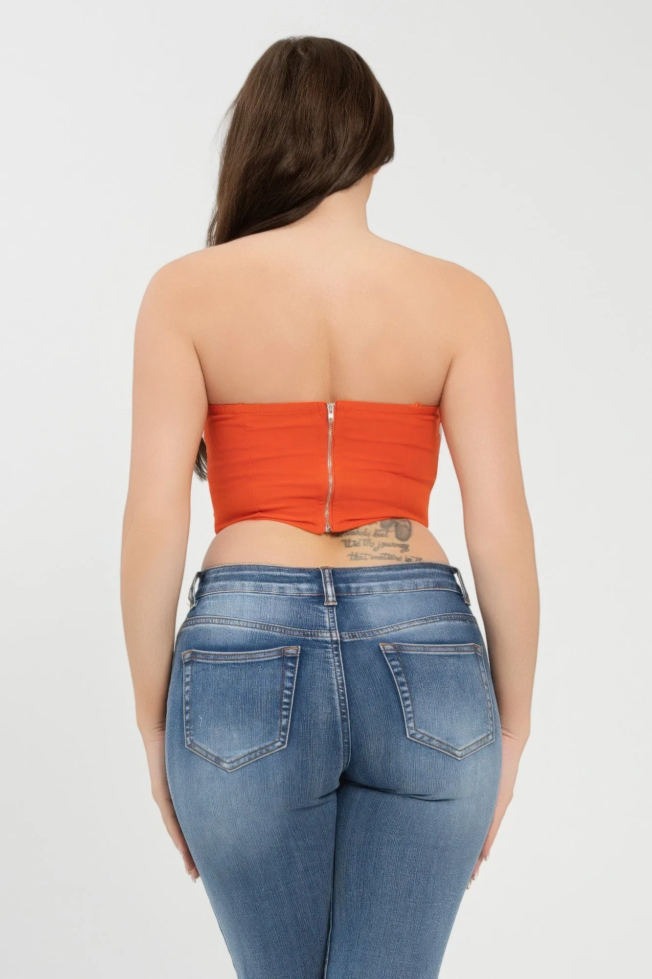 Front Fold-over Color Contrast Tube Top sold by Unique Kulture product image thumbnail 5