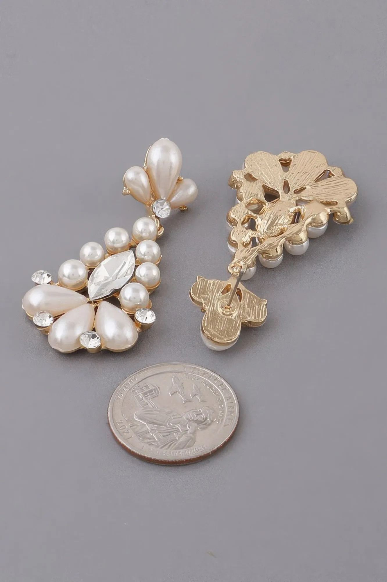 Jeweled Pearl Teardrop Earrings sold by Unique Kulture product image thumbnail 5