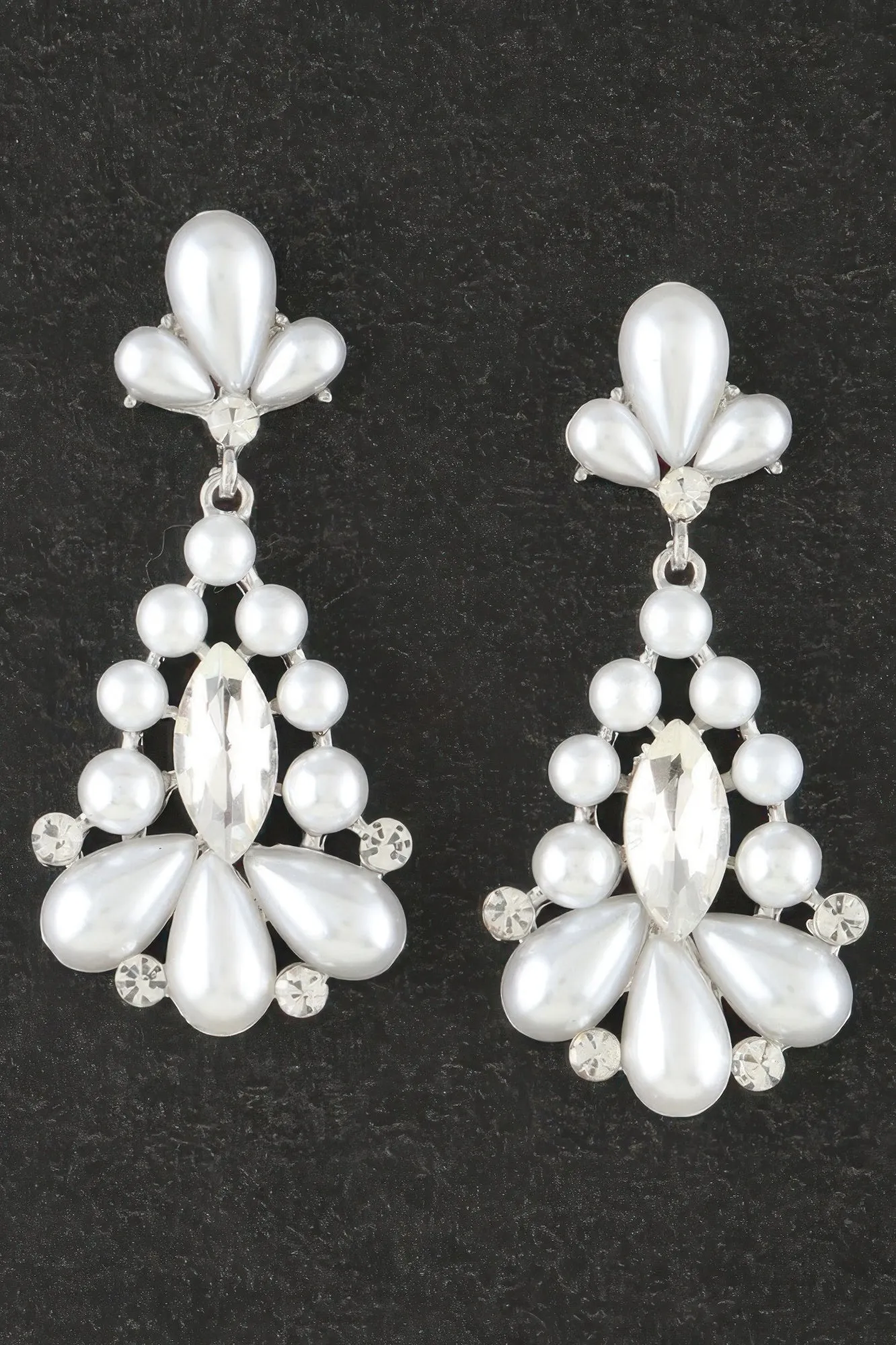 Jeweled Pearl Teardrop Earrings sold by Unique Kulture