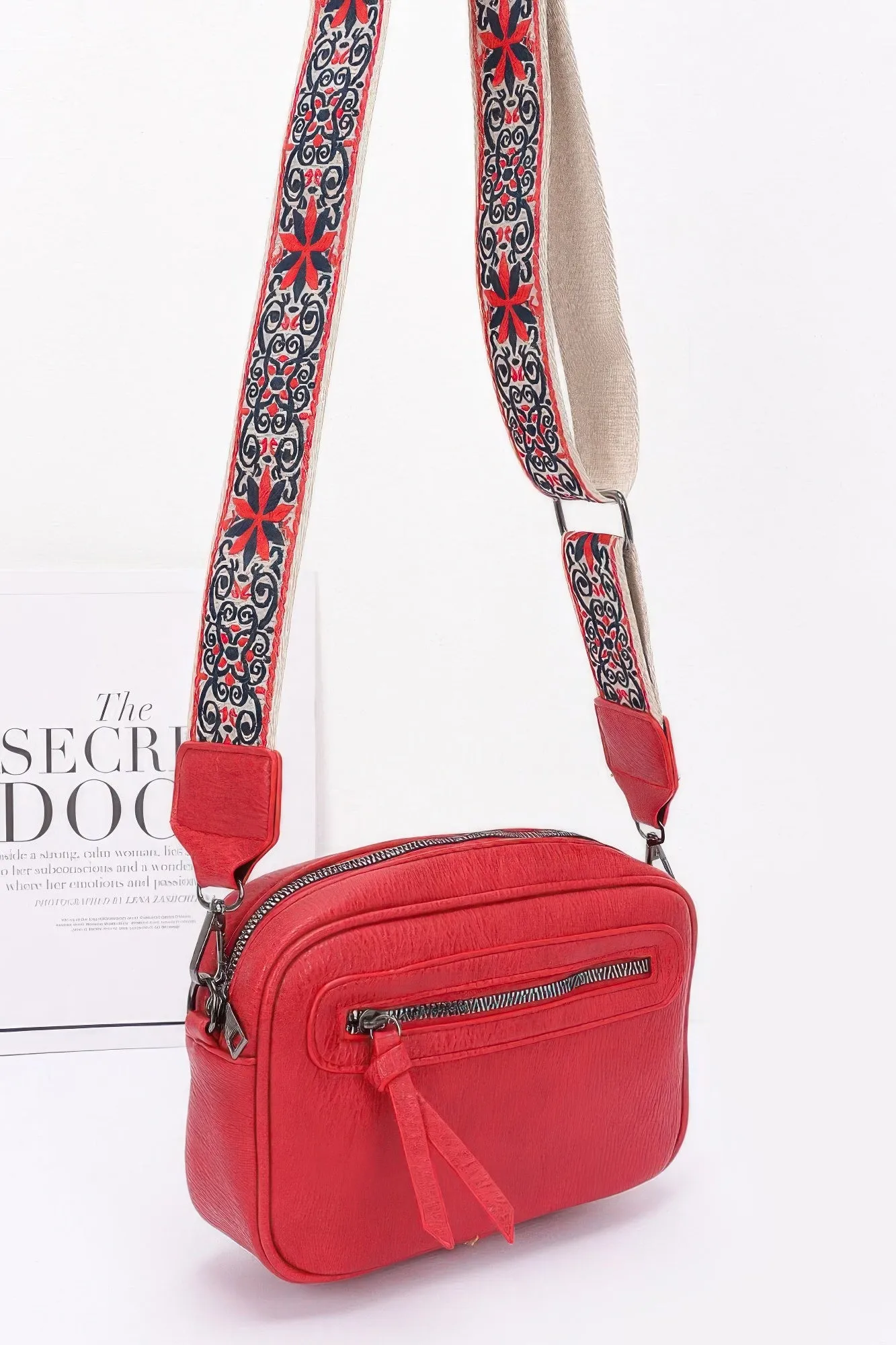 Faux Leather Camera Bag W/multi Color Strap sold by Unique Kulture product image thumbnail 3