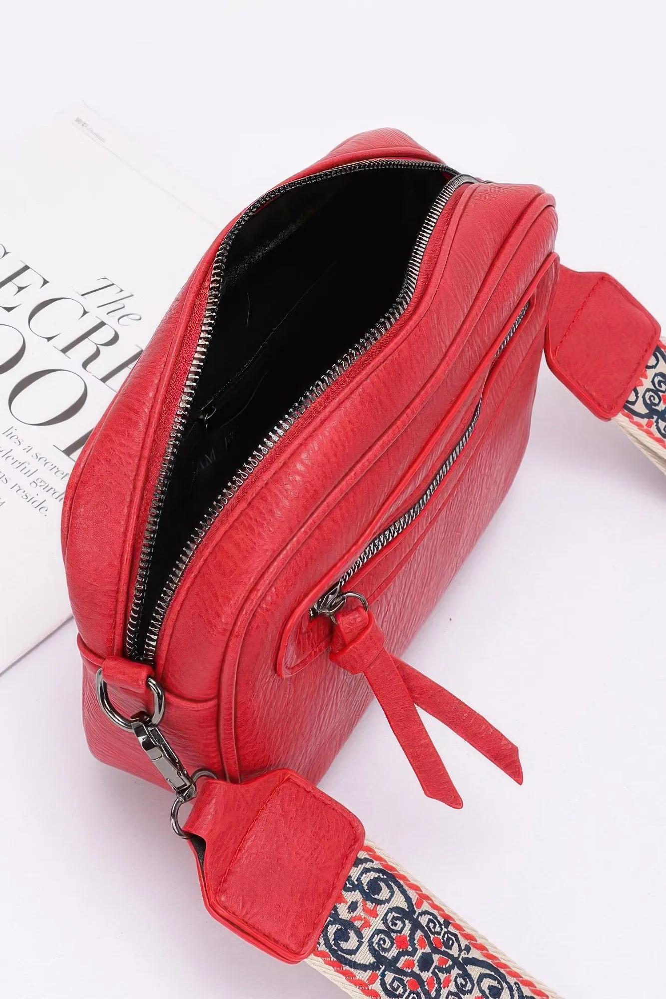 Faux Leather Camera Bag W/multi Color Strap sold by Unique Kulture product image thumbnail 4