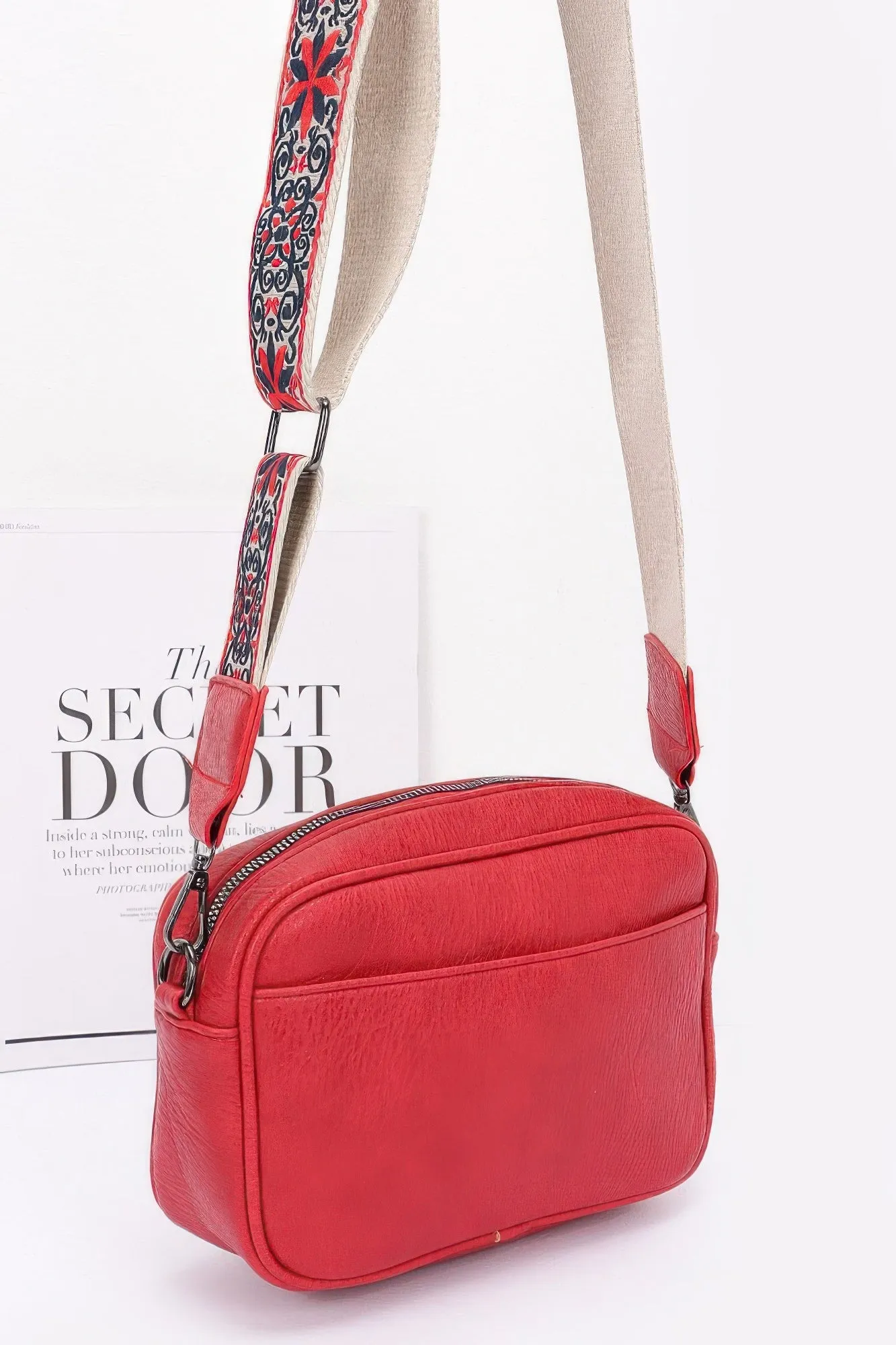 Faux Leather Camera Bag W/multi Color Strap sold by Unique Kulture product image thumbnail 2