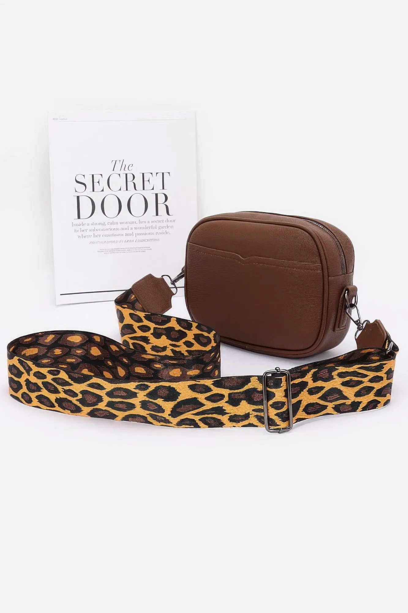Faux Leather Camera Bag W/leopard Strap sold by Unique Kulture