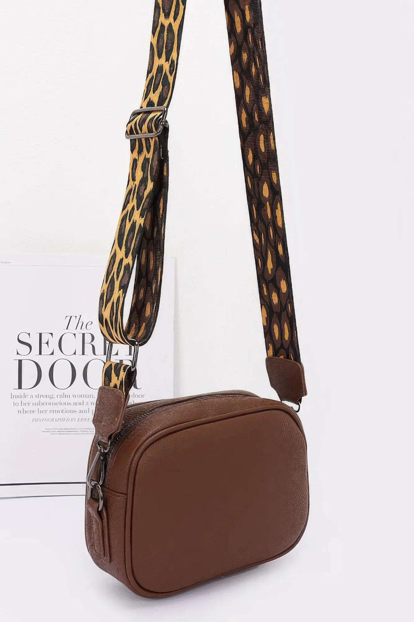 Faux Leather Camera Bag W/leopard Strap sold by Unique Kulture product image thumbnail 3