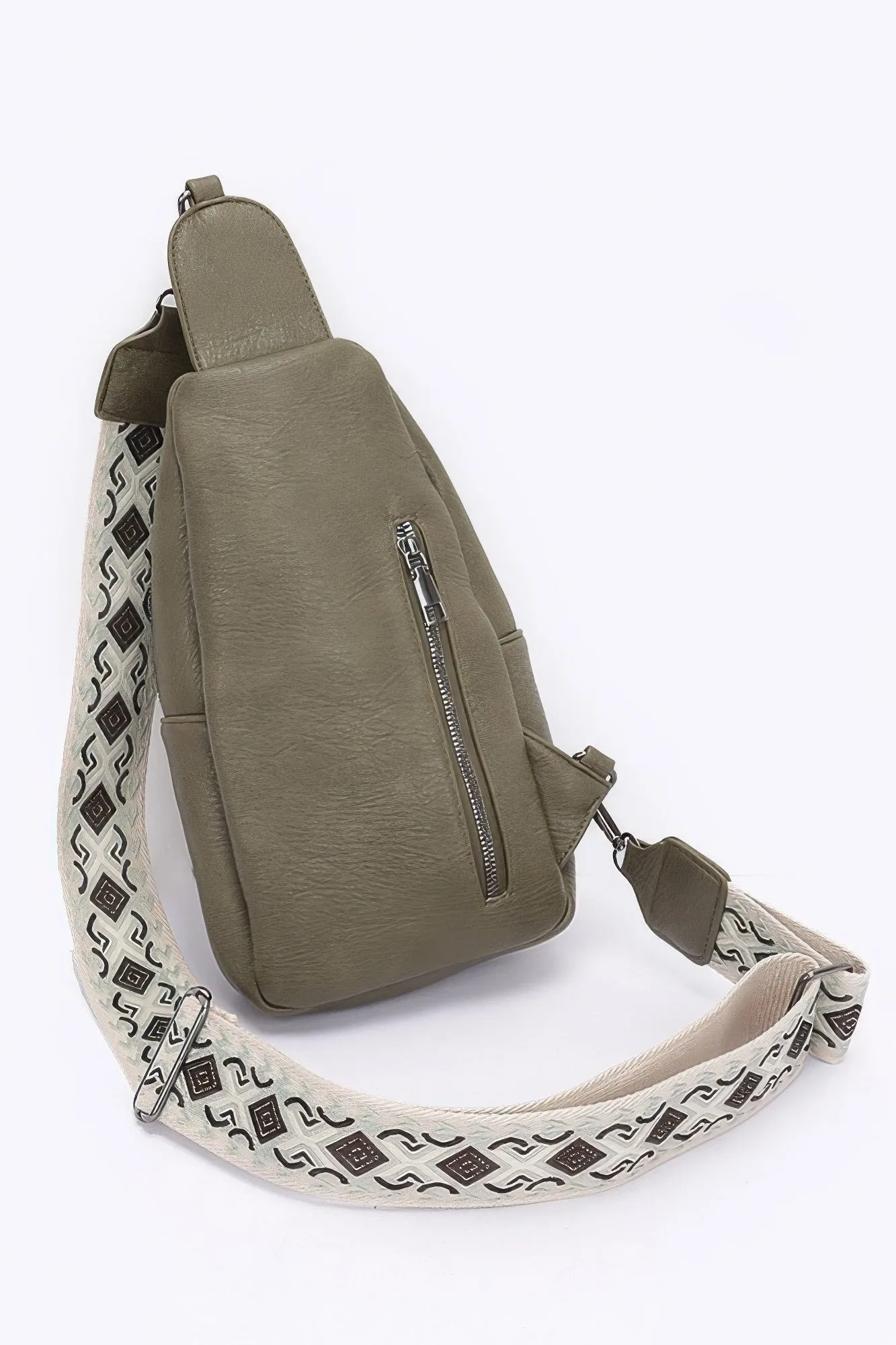 Faux Leather Sling Bag W/multi Color Strap sold by Unique Kulture product image thumbnail 4
