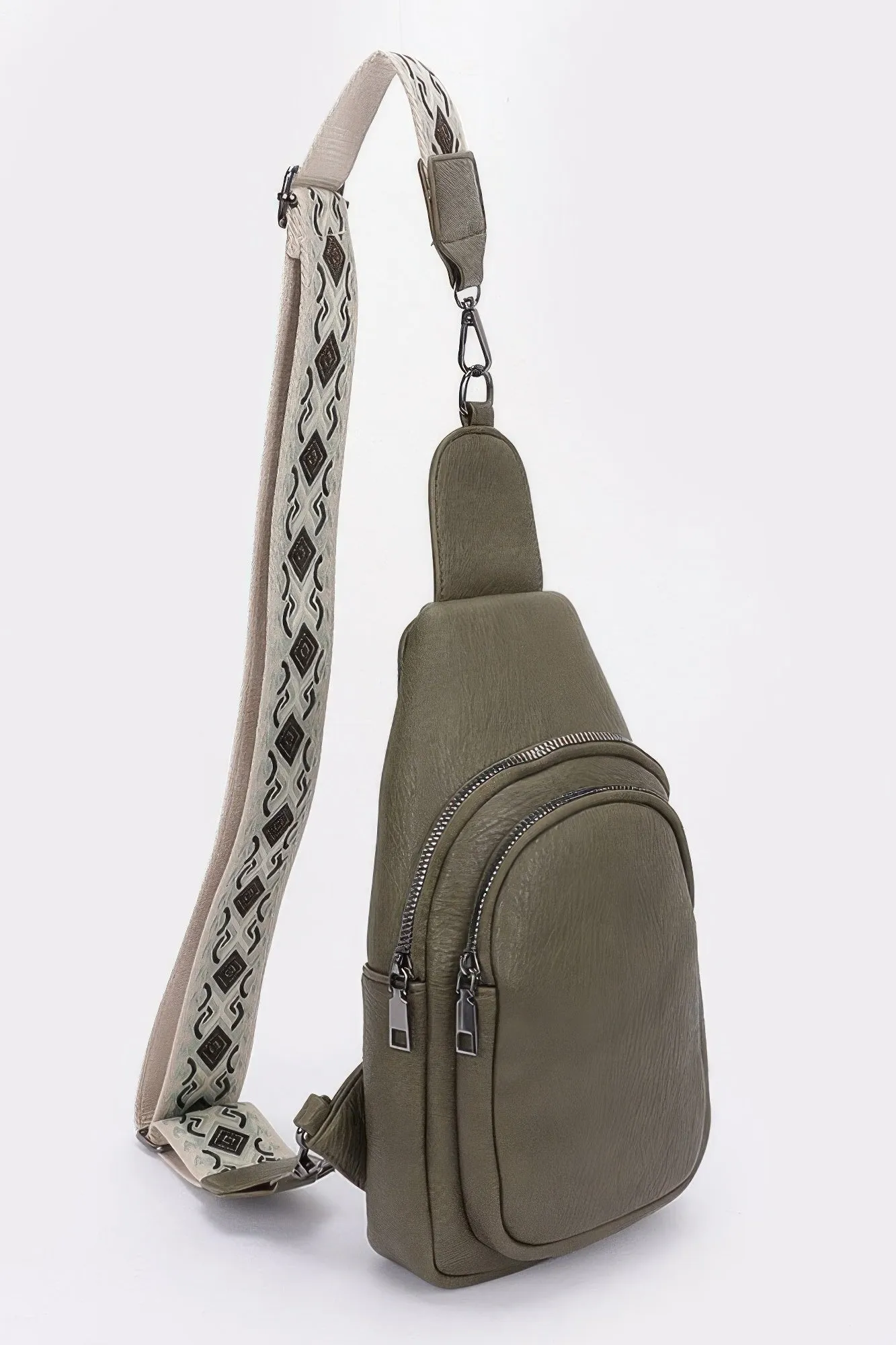Faux Leather Sling Bag W/multi Color Strap sold by Unique Kulture product image thumbnail 2