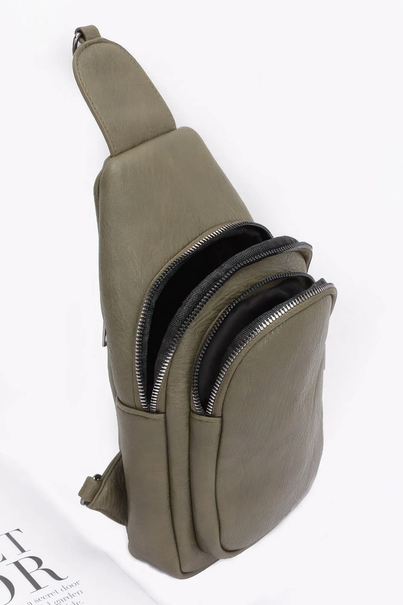 Faux Leather Sling Bag W/multi Color Strap sold by Unique Kulture product image thumbnail 3