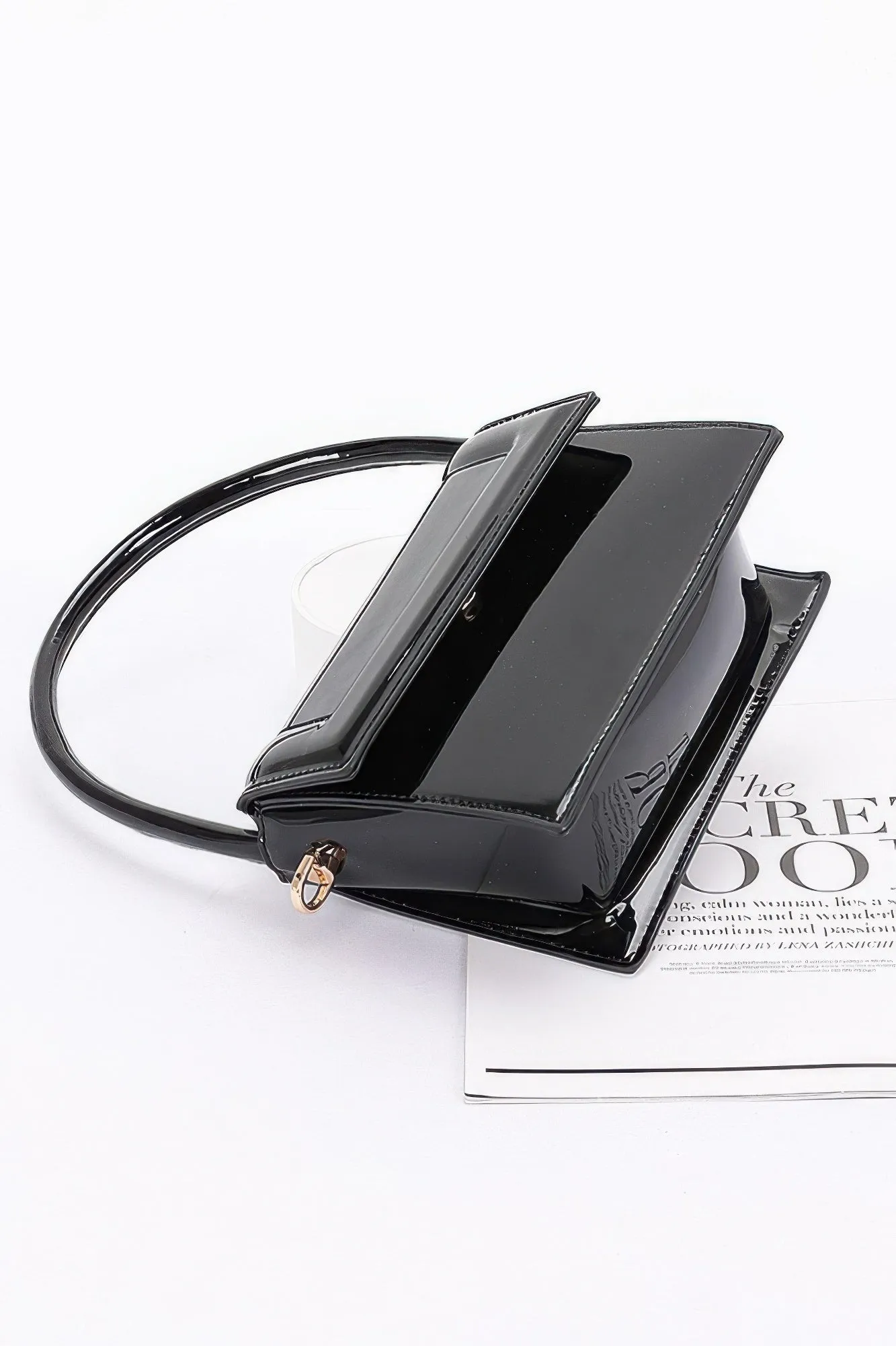 Enamel Top Handle Flap Bag sold by Unique Kulture product image thumbnail 3