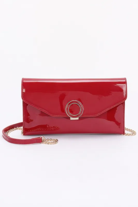 Patent Leather Flap Crossbody Bag made by C.C