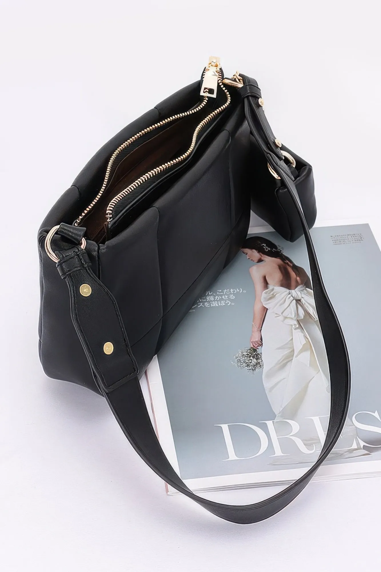 Quilted Faux Leather Shoulder Bag W/ Airpod Bag sold by Unique Kulture product image thumbnail 4