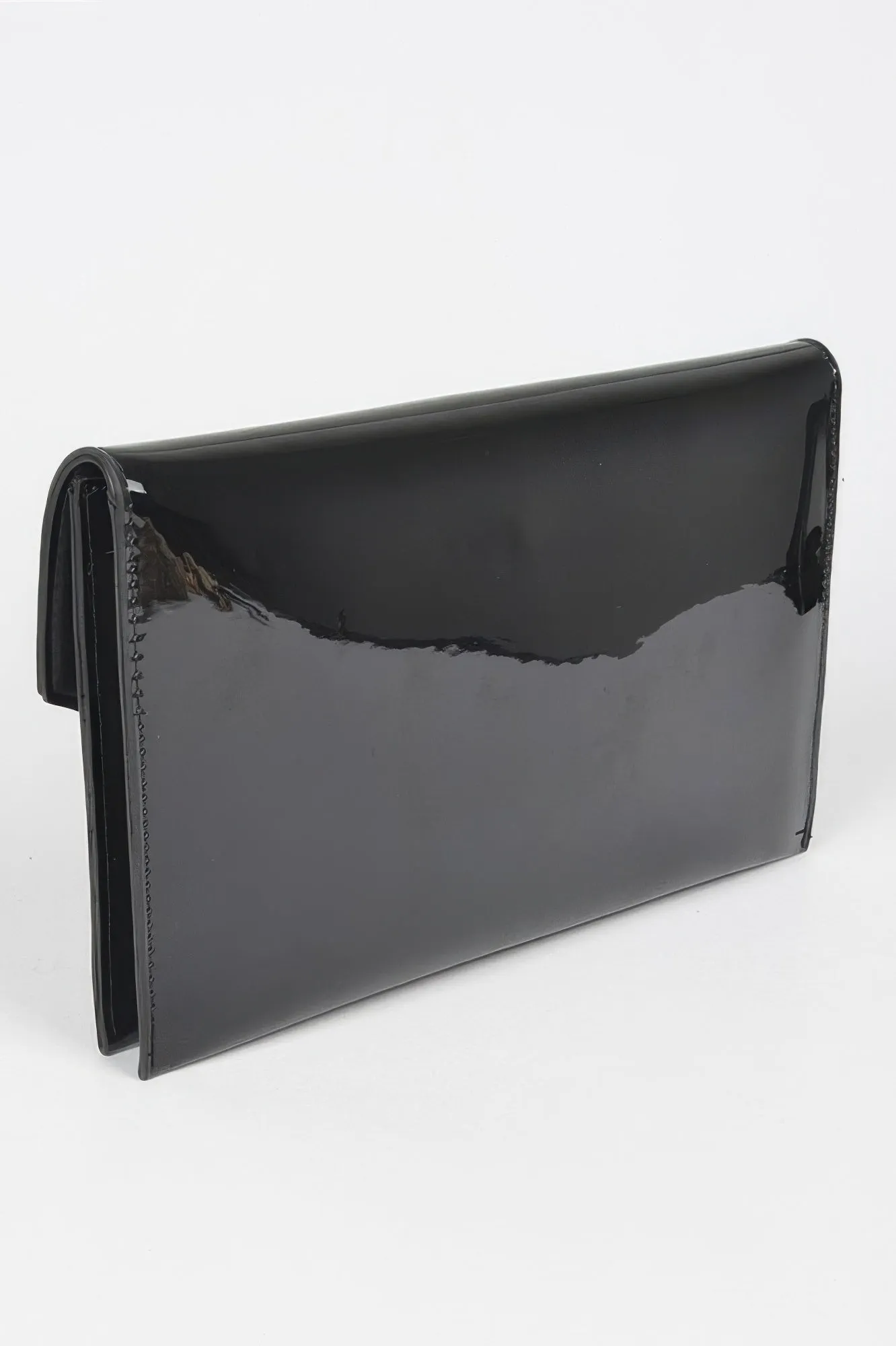 Enamel Faux Leather Metal Handle Flap Clutch sold by Unique Kulture product image thumbnail 3