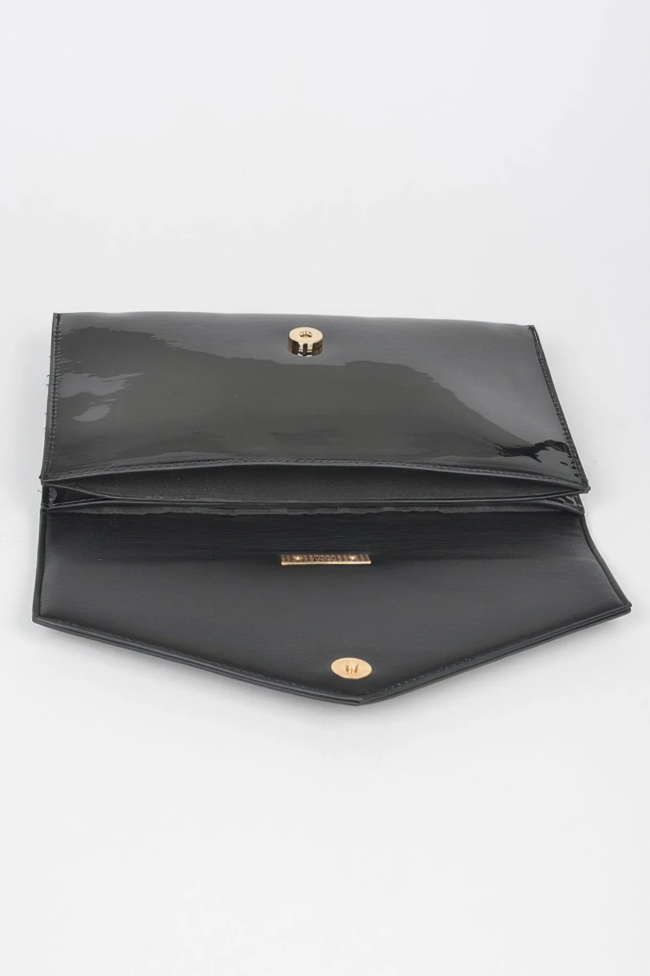Enamel Faux Leather Metal Handle Flap Clutch sold by Unique Kulture product image thumbnail 5