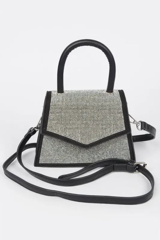 Rhinestone Top Handle Crossbody Bag made by C.C
