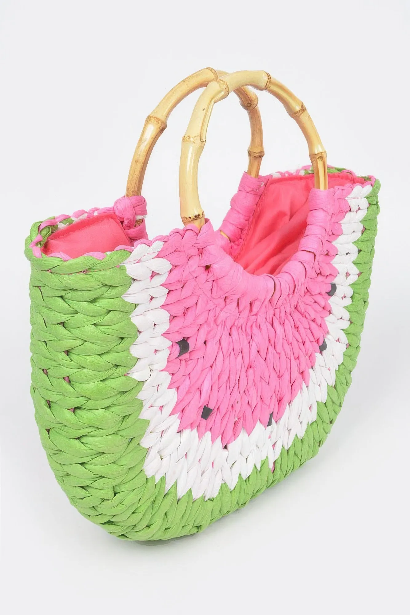 Faux Straw Crochet Watermelon Handbag sold by Unique Kulture product image thumbnail 2