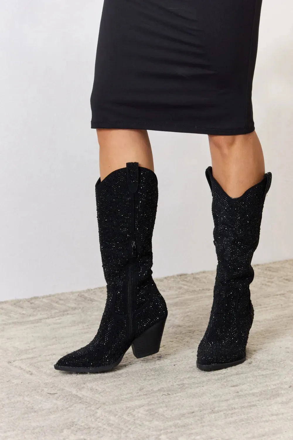 Forever Link Rhinestone Knee High Cowboy Boots sold by Unique Kulture product image thumbnail 2
