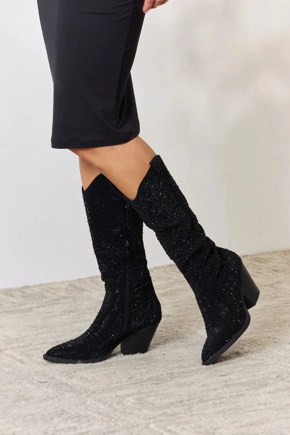 Forever Link Rhinestone Knee High Cowboy Boots sold by Unique Kulture product image thumbnail 3