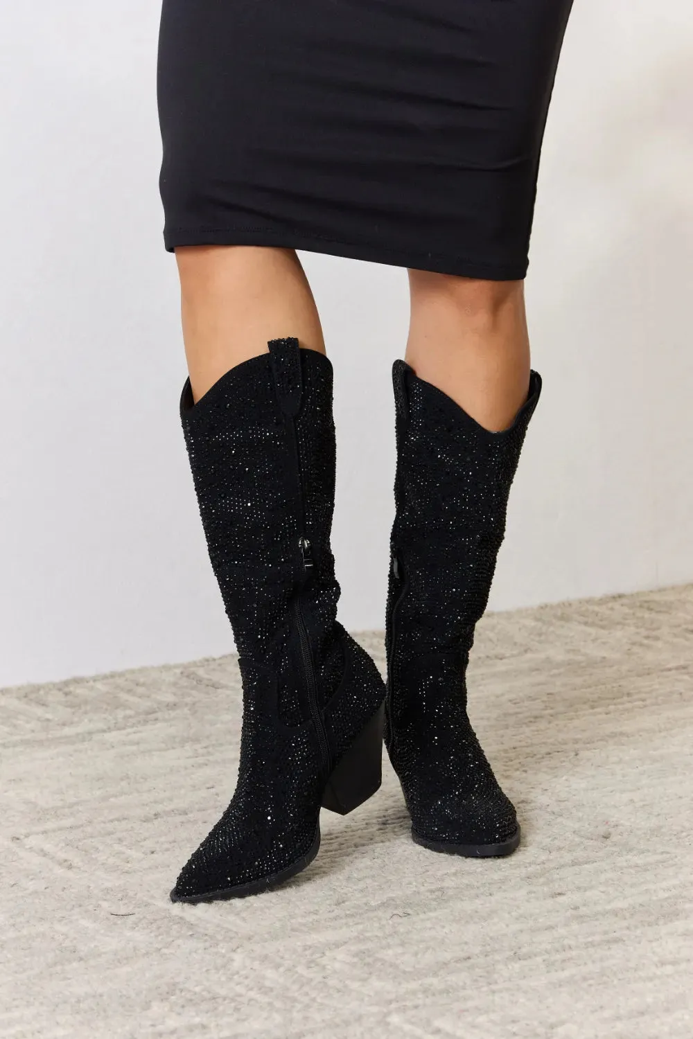 Forever Link Rhinestone Knee High Cowboy Boots sold by Unique Kulture product image thumbnail 5