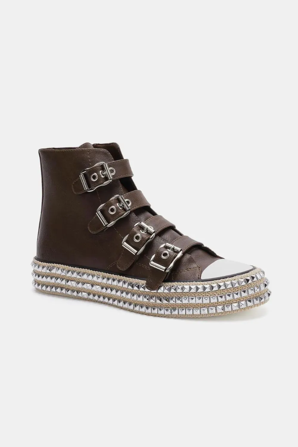 Beast Fashion Multi-Buckle Straps Studded Platform Sneakers sold by Unique Kulture product image thumbnail 2