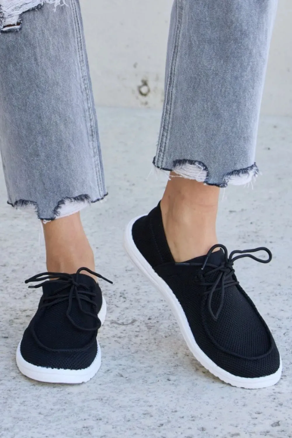Forever Link Flat Round Toe Lace-Up Sneakers sold by Unique Kulture