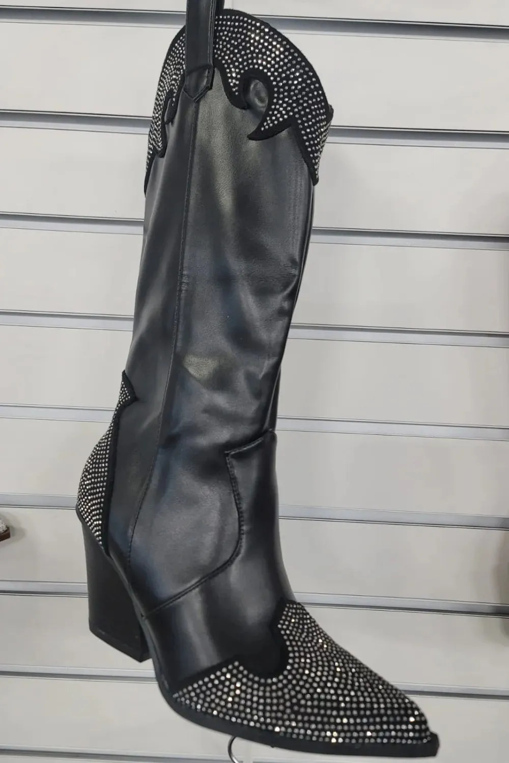 Weeboo Chunky Heel Rhinestone Decor Western Boots sold by Unique Kulture product image thumbnail 2