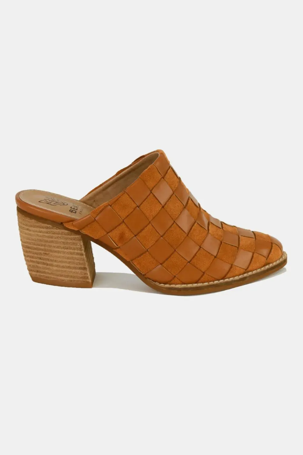 Beast Fashion Woven Checkerboard Block Heel Mule Shoes sold by Unique Kulture product image thumbnail 2