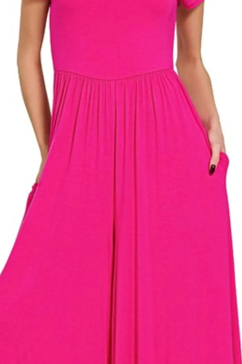 Zenana Double Layered Short Sleeve Jumpsuits sold by Unique Kulture product image thumbnail 3