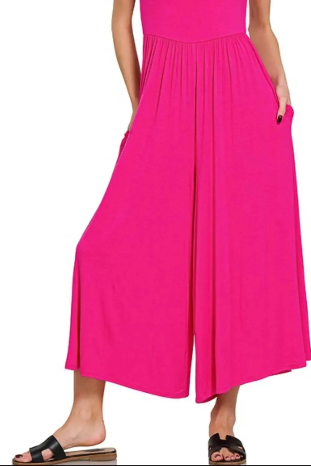 Zenana Double Layered Short Sleeve Jumpsuits sold by Unique Kulture product image thumbnail 2