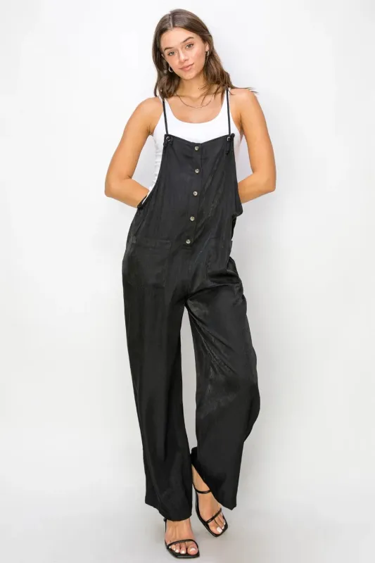 HYFVE Half Button Sleeveless Straight Jumpsuit sold by Unique Kulture