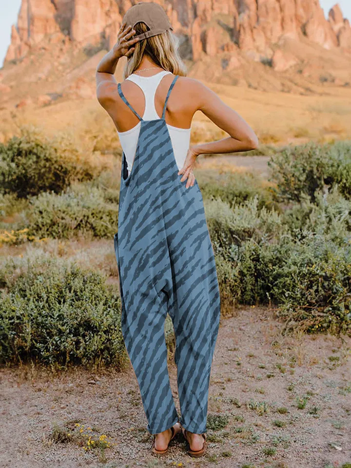 Double Take Full Size Printed V-Neck Sleeveless Jumpsuit sold by Unique Kulture product image thumbnail 3