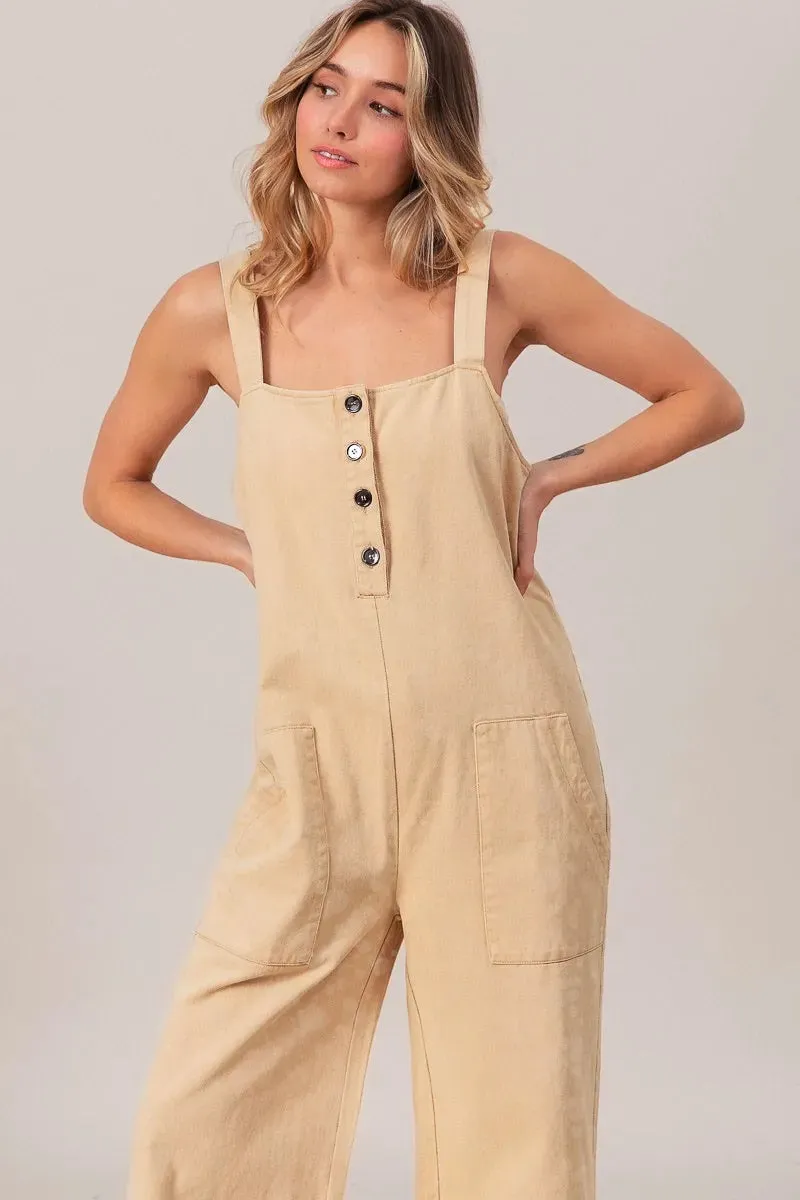BiBi Washed Denim Buttoned Overall Jumpsuit sold by Unique Kulture product image thumbnail 2
