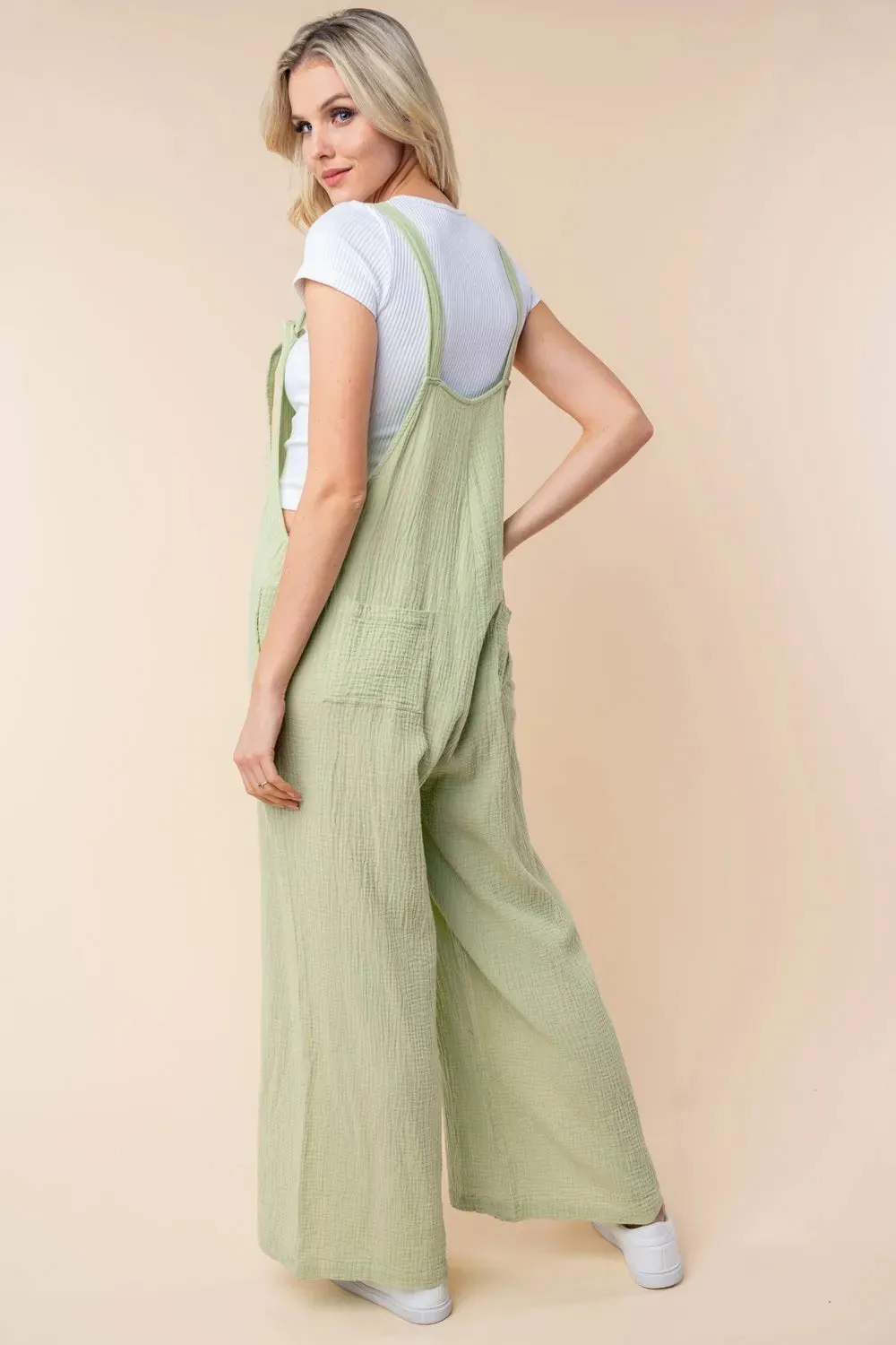 White Birch Texture Sleeveless Wide Leg Jumpsuit sold by Unique Kulture product image thumbnail 2