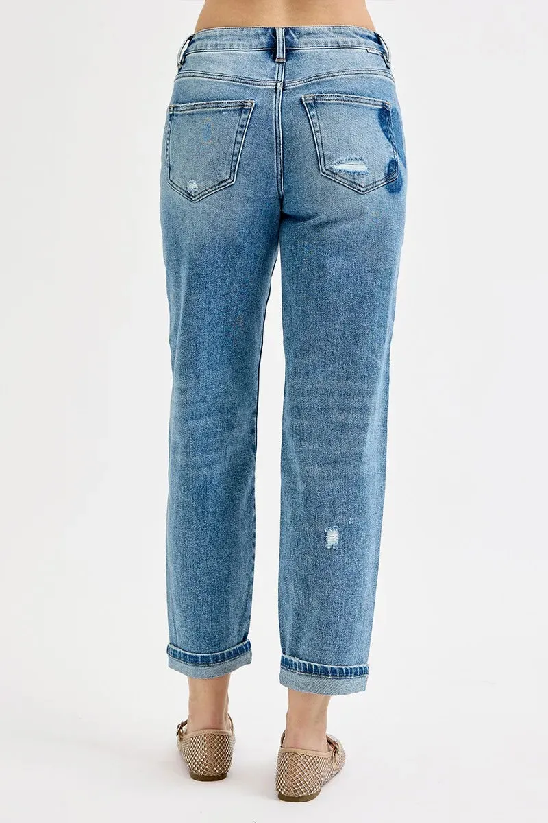 RISEN Full Size Mid Rise Fit-boyfriend Heart Shade Jeans Plus Size sold by Unique Kulture product image thumbnail 5
