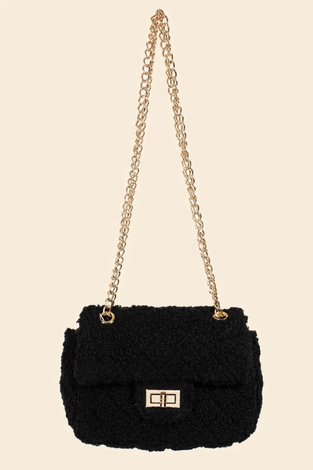 Fame Faux Fur Rectangle Crossbody Bag sold by Unique Kulture