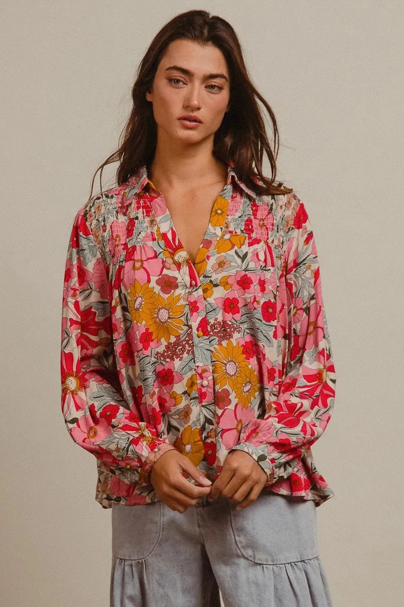 BiBi Woven Floral Printed Shirt Top sold by Unique Kulture product image thumbnail 5