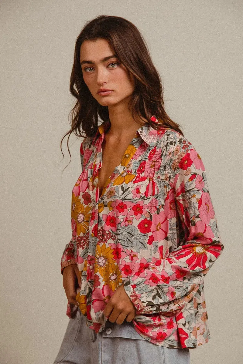 BiBi Woven Floral Printed Shirt Top sold by Unique Kulture product image thumbnail 3