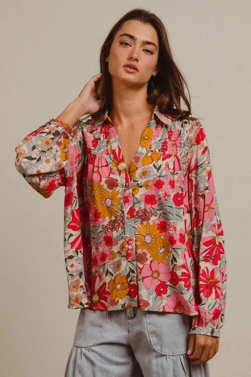 BiBi Woven Floral Printed Shirt Top sold by Unique Kulture product image thumbnail 4