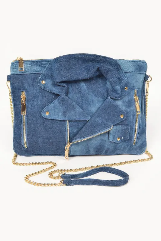 Denim Jacket Crossbody Clutch sold by Unique Kulture