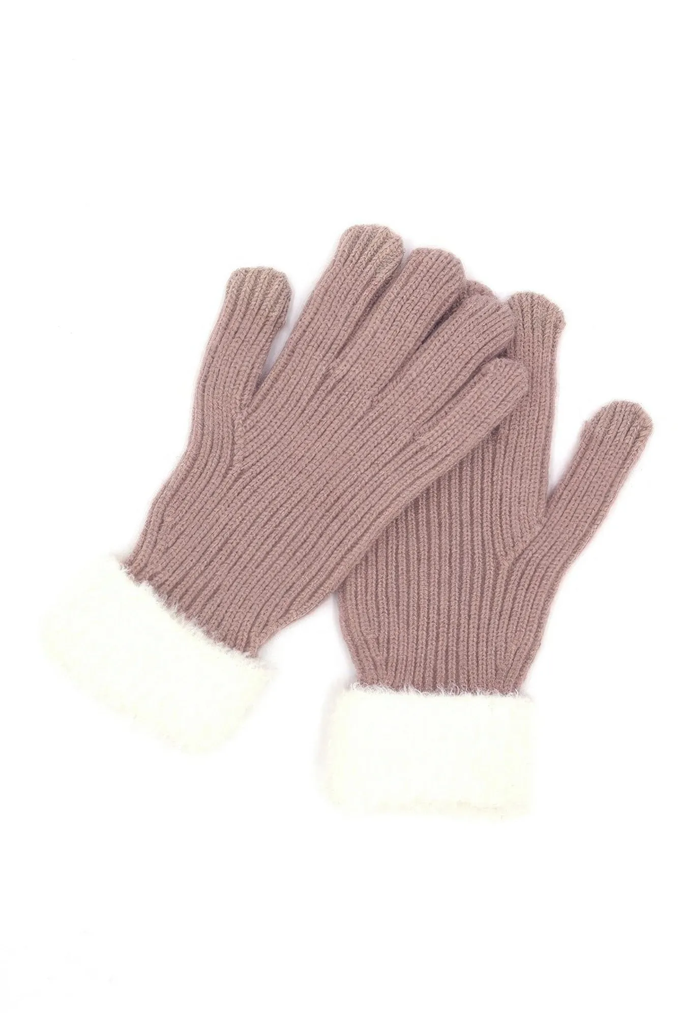 Faux Fur Cuff Smart Touch Knit Gloves sold by Unique Kulture product image thumbnail 2