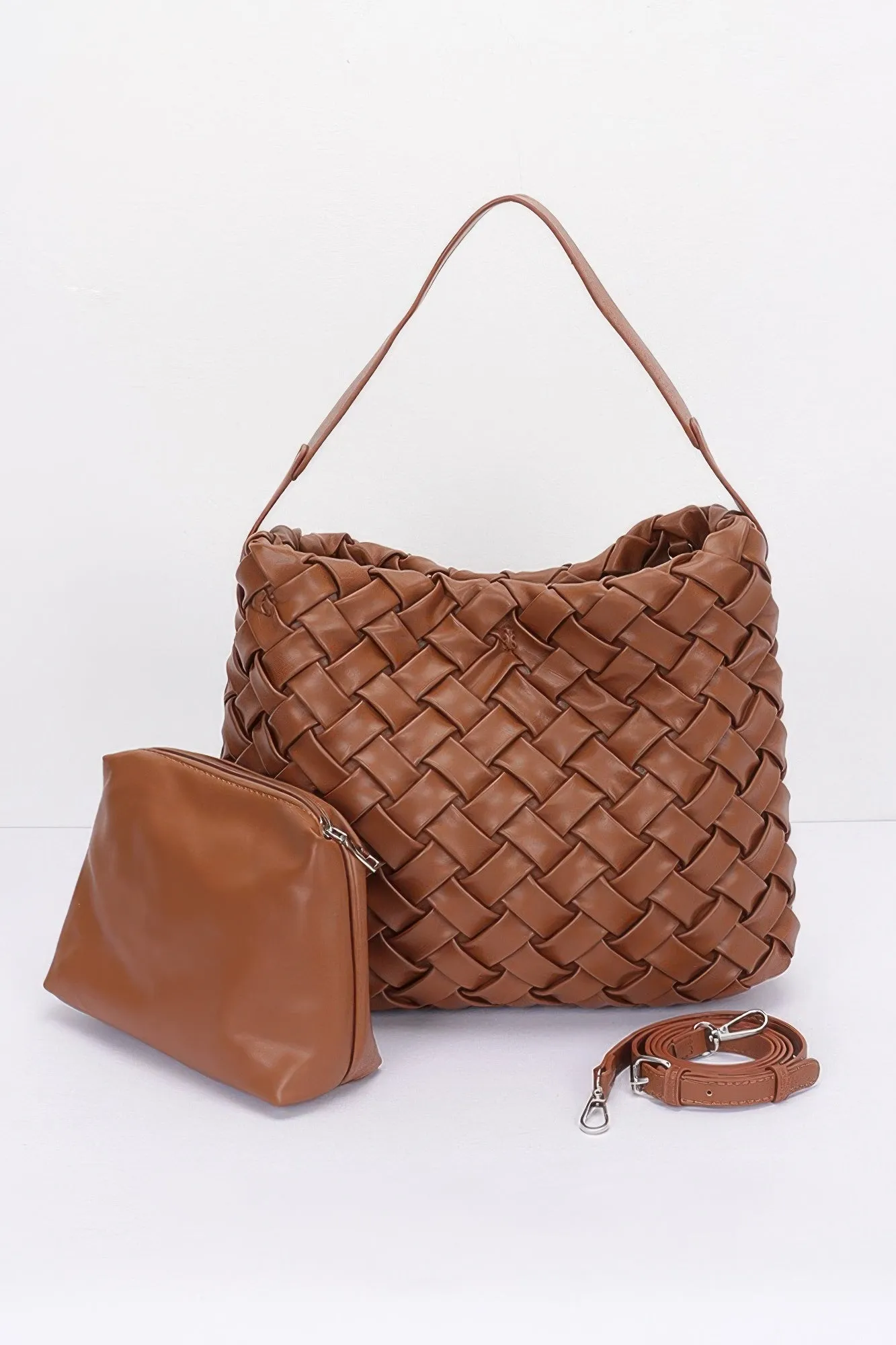 Faux Leather Braided Embossed Hobo Bag sold by Unique Kulture product image thumbnail 5