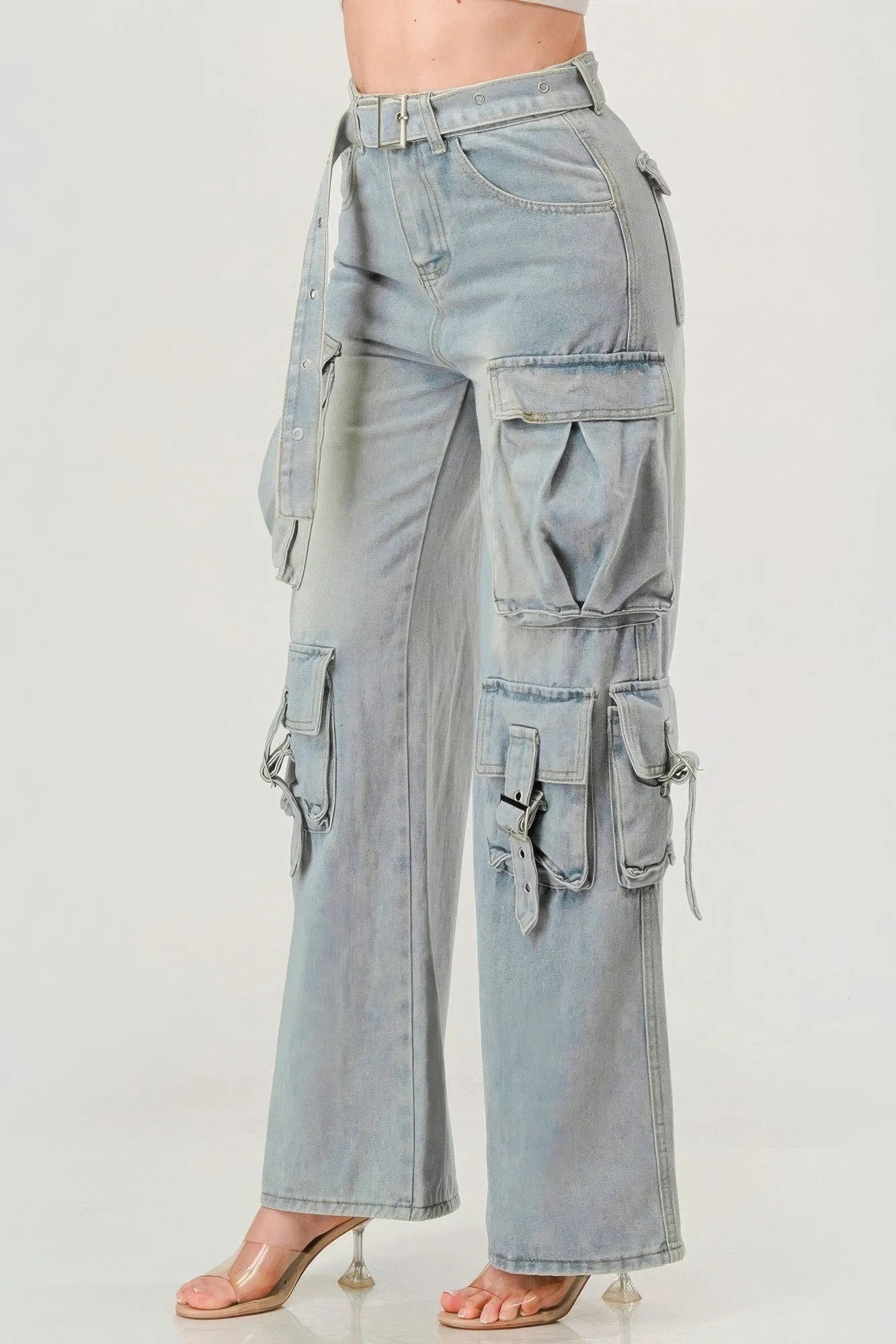 Belted Denim Cargo Jean sold by Unique Kulture product image thumbnail 2