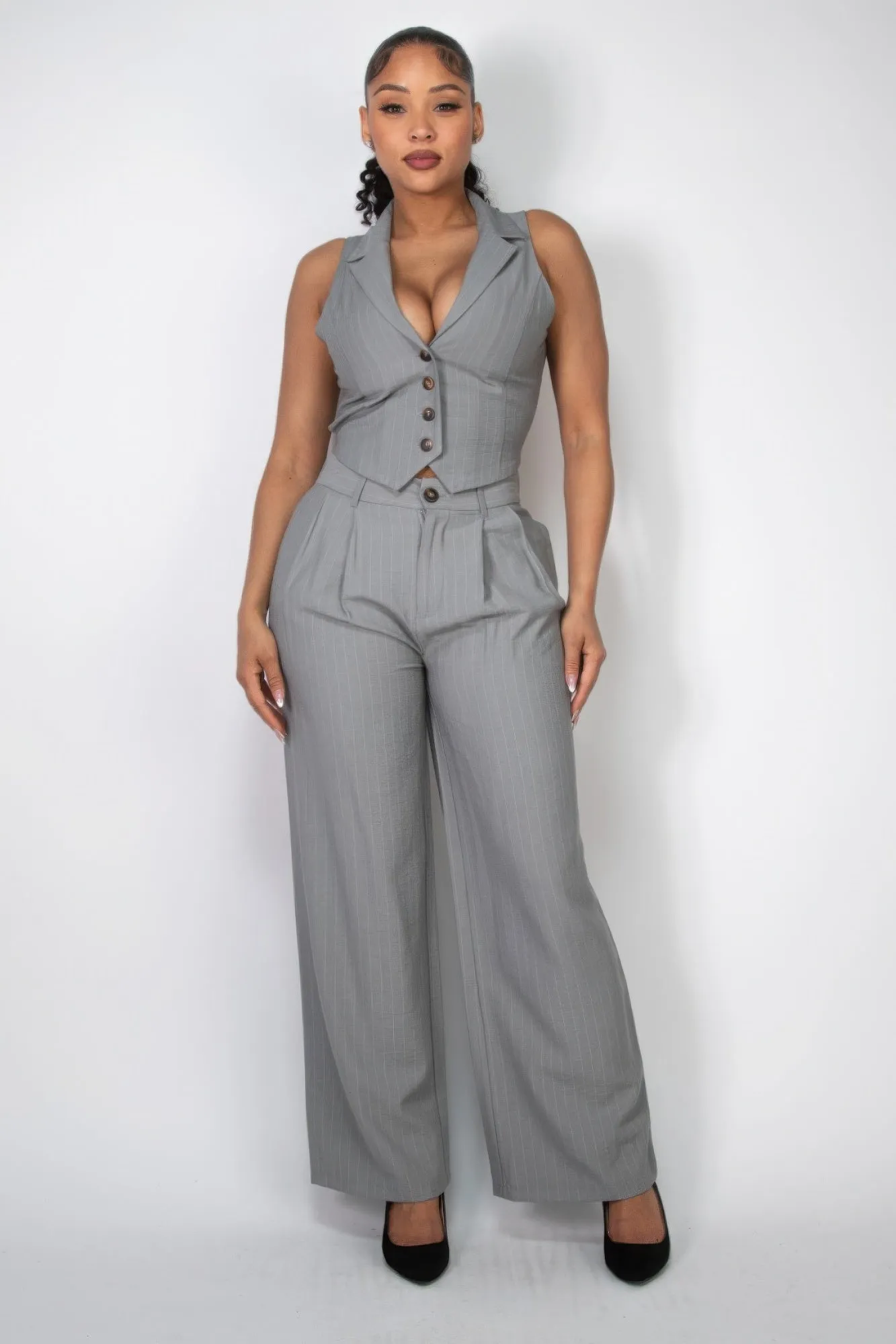 High-rise Stripe Wide Leg Pants sold by Unique Kulture product image thumbnail 2