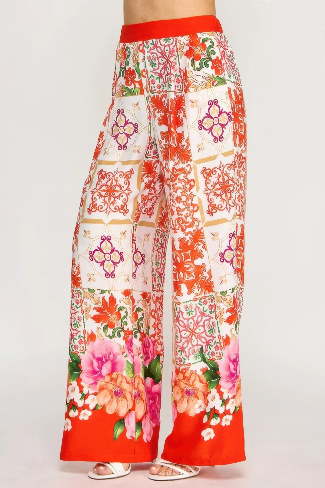 Printed Wide Leg Pants With Elastic Back sold by Unique Kulture product image thumbnail 3