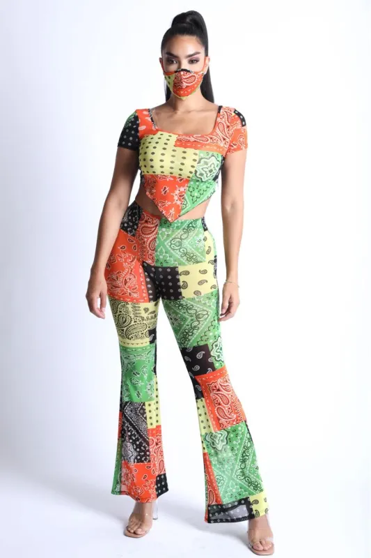 Bandanna Patchwork Mesh Set sold by Unique Kulture