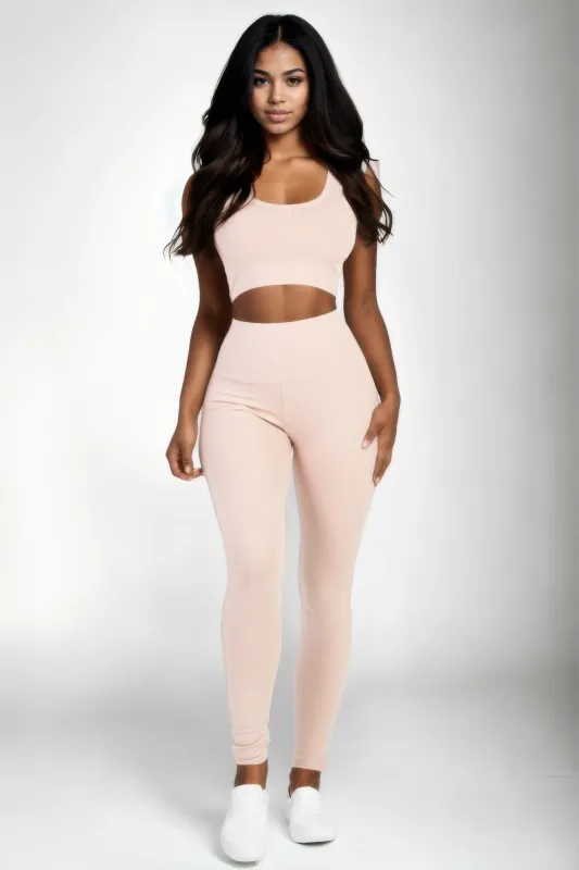 Ribbed Crop Top & Leggings Set sold by Unique Kulture