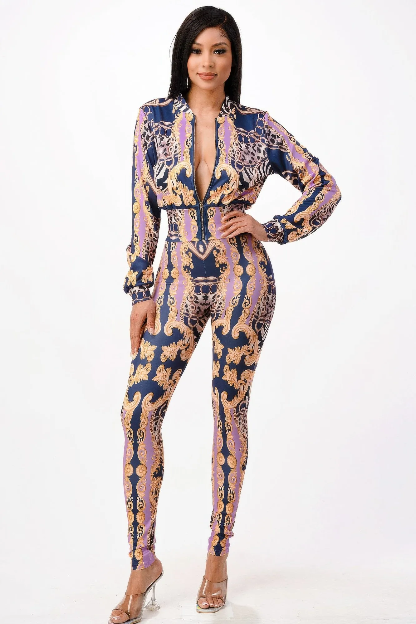 Zip-up Style Jacket With Leggings Set sold by Unique Kulture product image thumbnail 2