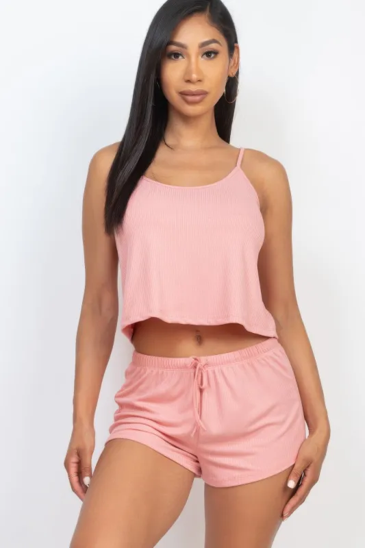 Ribbed Strappy Top & Shorts Set sold by Unique Kulture