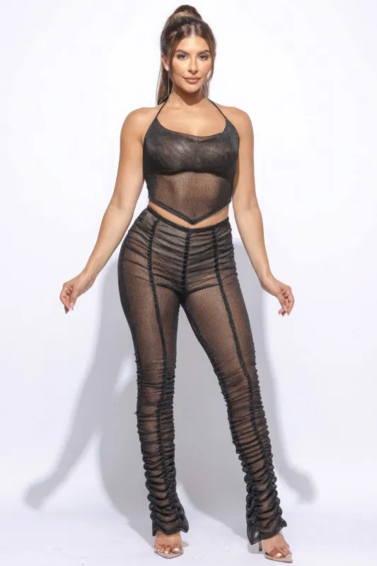 Halter Top Ruched Pants Set sold by Unique Kulture